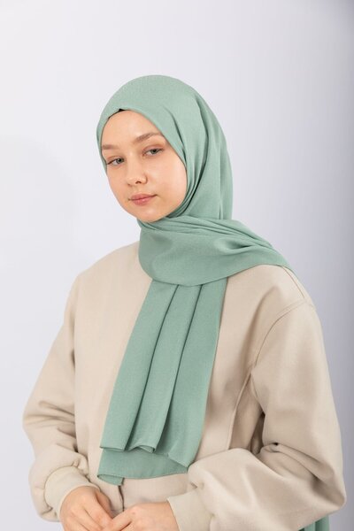 hijabchi Φυσικό Σάλι Κρεπ - Νερό Πράσινο