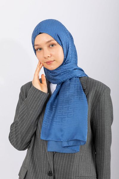 hijabchi Εισαγόμενο Σατέν Τζακαρ Γεωμετρικό - Ινδικό