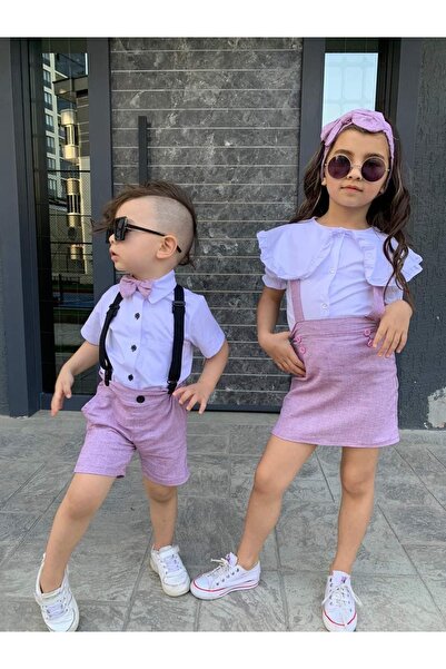 KOKOSH Kardeş kombini kız çocuk salopet takım 3lü