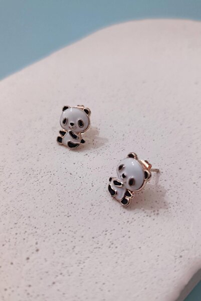 New Obsessions Mini Enamel Panda Studded Earrings