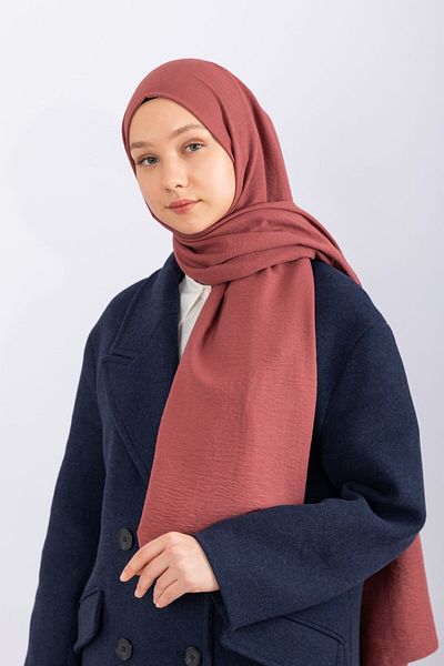 hijabchi Памучен плетен шал - Череша