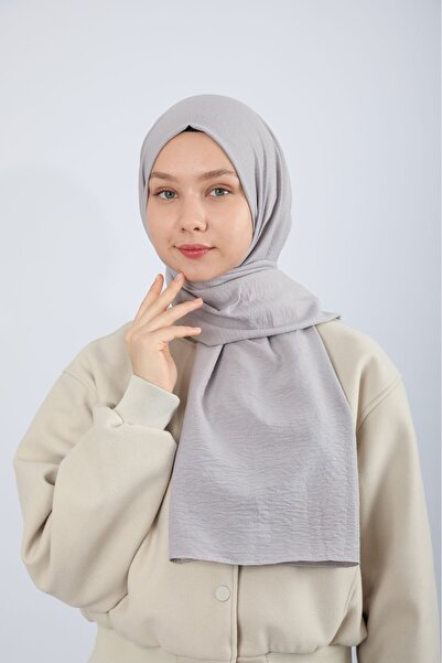 hijabchi شال قطني - رمادي فاتح