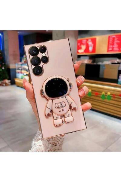 Rivor Samsung Galaxy S24 Ultra Uyumlu Kılıf Parlak Kenarlı Astronot Figürlü S...