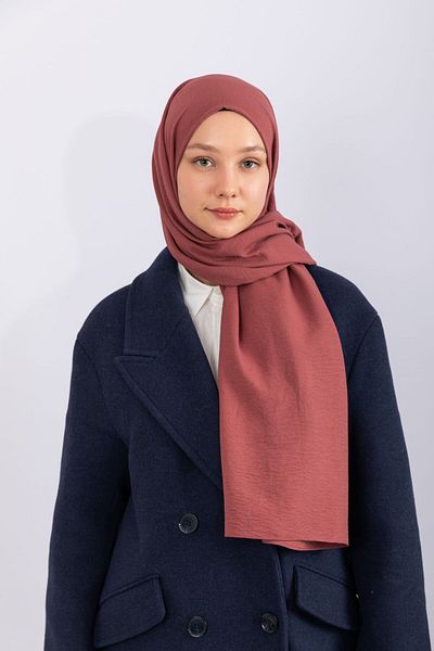 hijabchi Памучен плетен шал - Череша
