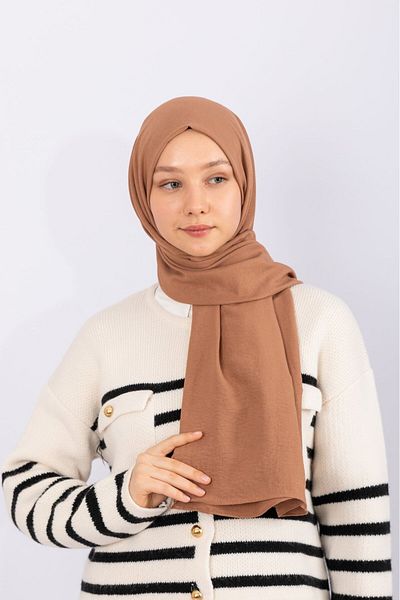 hijabchi Βαμβακερό Σάλι Κρασ - Γαλακτόκαφε