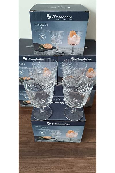 Paşabahçe Timeless Cocktail Soft Drink Cup and Magnolia Bowl 4 Pieces