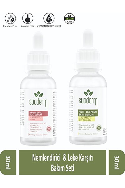 SUODERM Nemlendirici & Leke Karşıtı Bakım Seti ( Hyaluronic Acid Cilt Serumu ...