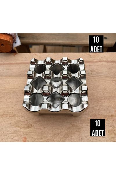 KT HOME Ashtray Metal Square Unbreakable Stainless Cafe Cafe Ashtray Restaurant Tea Garden (ASH TABLE) 10 Pieces