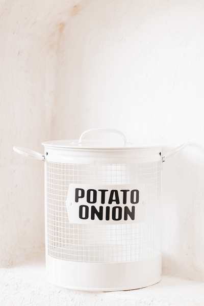 Dekorzdükkan Galvaniz Kapaklı Tel Patates&Soğan Kovası