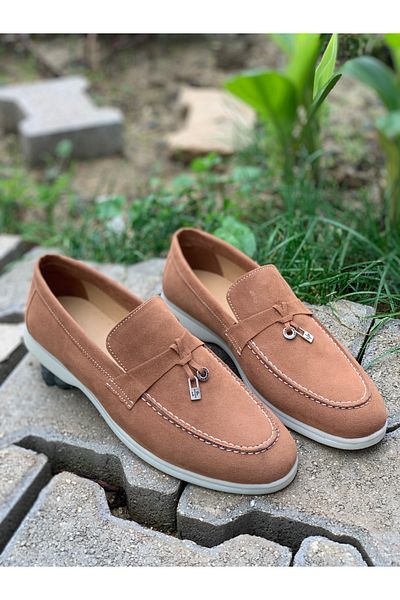Treyler Ayakkabı Men's Tan Suede Loafer Shoes