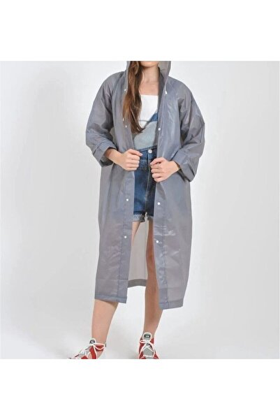 parsanzu Adult Unisex Gray Raincoat And Windbreaker Hooded Eva Fabric Wind And Water Resistant