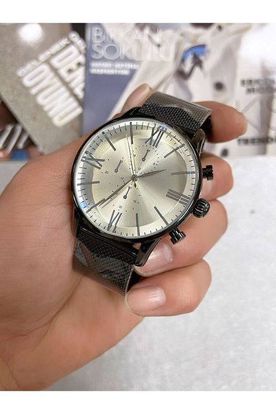 Bimodabu Roman Numeral Steel Mesh Cord Men's Wristwatch