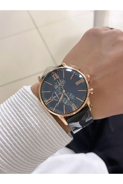 Bimodabu Roman Numeral Steel Mesh Cord Men's Wristwatch