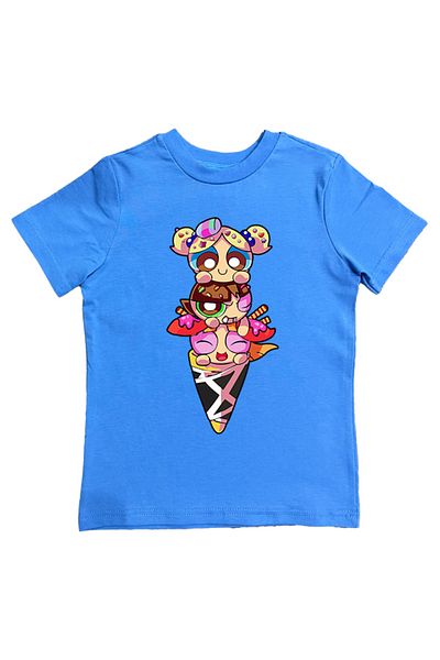 SEDİRLİ Tricou pentru copii din bumbac pieptănat cu imprimeu Power full girls