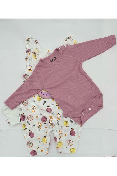 Bumbo Hep Modam Fruit Printed Waffle Fabric Baby Rompers