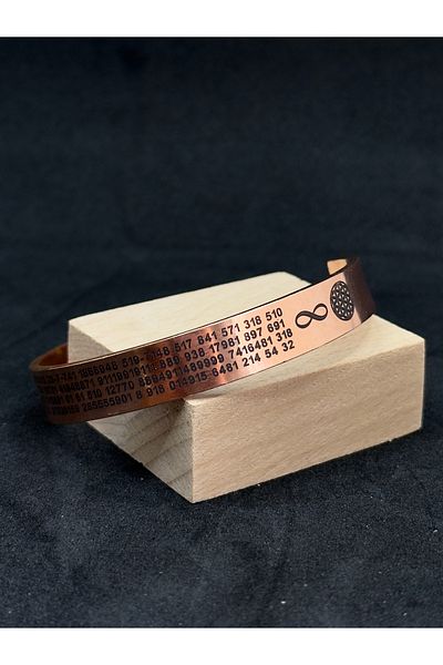 KEHRİBAREVİ KARAMAN Ancient Numbers Number Sequences Infinity and Flower of Life Copper Lucky Bracelet