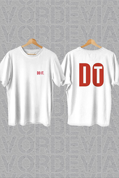 Vordevia Uradi to grudi i leđa Štampano bela Oversize kroj T-shirt