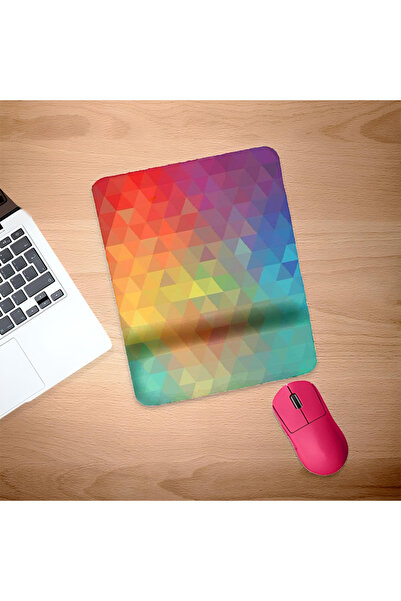 UcuruStore Mouse Pad dreptunghiular cu triunghiuri colorate și suport pentru ...