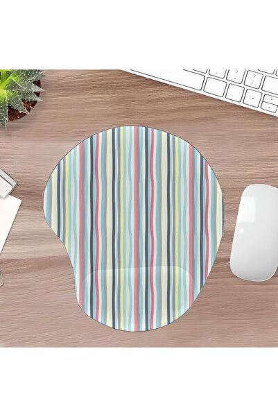 UcuruStore Pad pentru mouse colorat cu linii drăguțe, oval, decupat, cu supor...