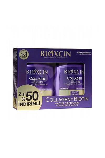 Bioxcin Extra Volume and Plumping Collagen and Biotin Shampoo - 300 ml, 50%