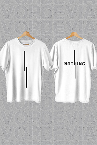 Vordevia Tricou alb supradimensionat cu imprimeu pe piept și spate