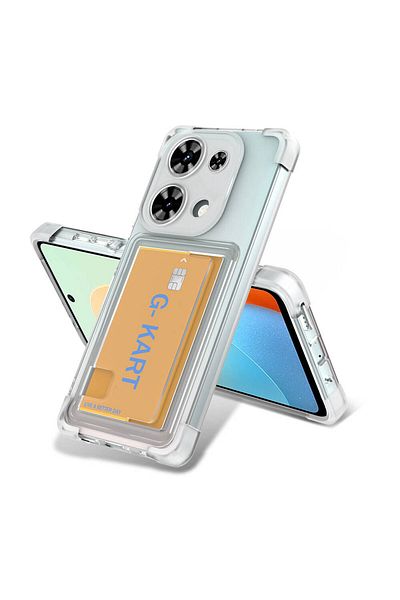 Nezih Case حافظة غطاء بطاقة G-Card لهاتف Xiaomi Redmi Note 13 Pro 4G متوافقة مع تصميم الوسادة الهوائية وحامل بطاقات شفاف
