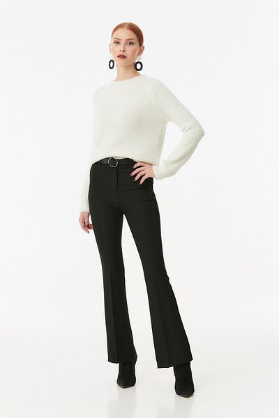 Fulla Moda Bearded Stand Collar Sweater