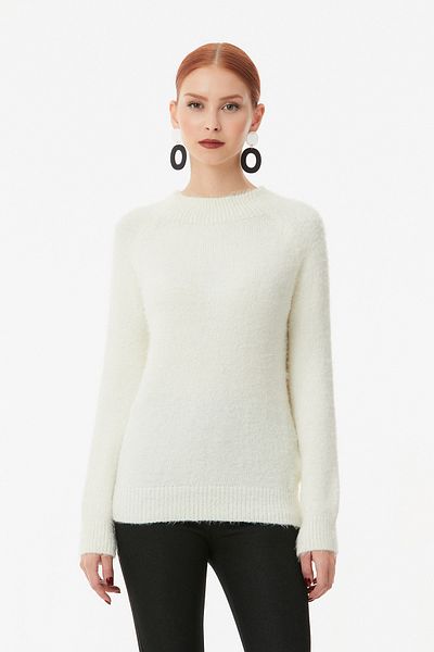 Fulla Moda Bearded Stand Collar Sweater