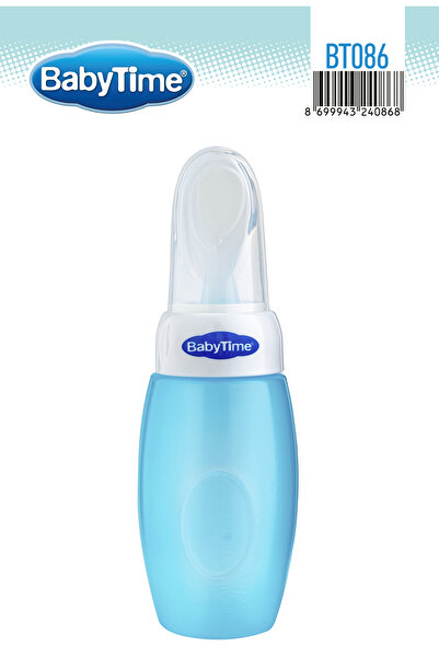 Babytime Bt086 Kaşıklı Biberon Mavi 225 ml