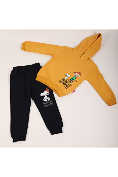 MİMBOKİDS Erkek Çocuk Peanuts Friends Şapkalı Eşofman Takımı