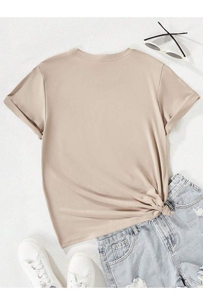 BYMEER Tricou unisex oversize bej cu imprimeu Broklyn 1898 pentru copii