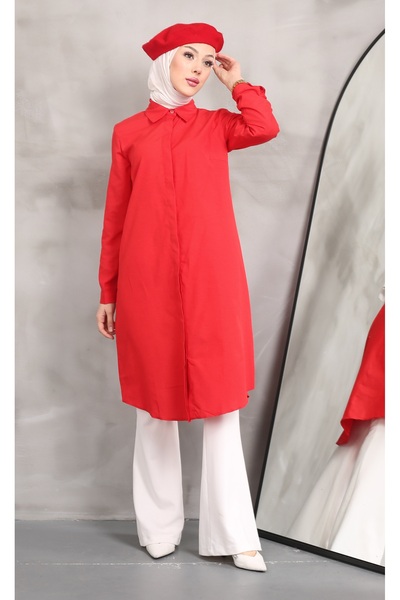 Kirazgym Long Shirt Tunic Poplin Fabric