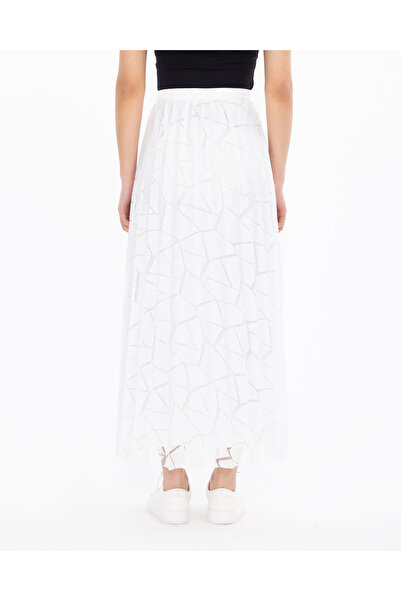 SEÇİL PLEATED ELASTIC WAIST SKIRT - ECRU