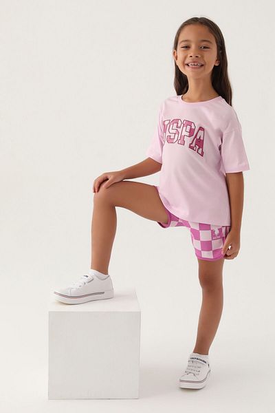 U.S. Polo Assn. Lila rövidnadrág szett lányoknak