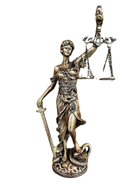 ArtemisDükkan Themis Adalet Tanrıçası Terazi Biblo Heykel 30 cm