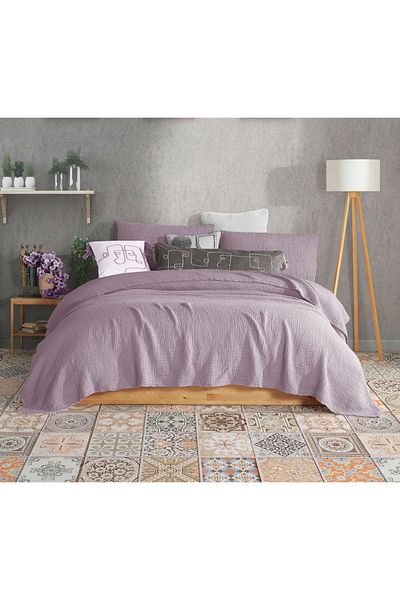 destinyhometex Lilac 4 Layer Multi Muslin 100% Cotton Oversize Without Fringe 260x240cm