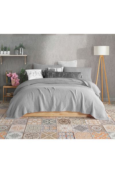 destinyhometex Light Gray 4 Layer Multi Muslin 100% Cotton Oversize Without Fringe 260x240cm
