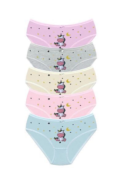 Newlilla 009 Girl's Mix 5-Piece Printed Panties Pack V21