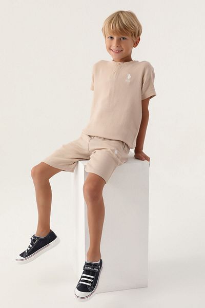 U.S. Polo Assn. Boy's Brown Bermuda Set