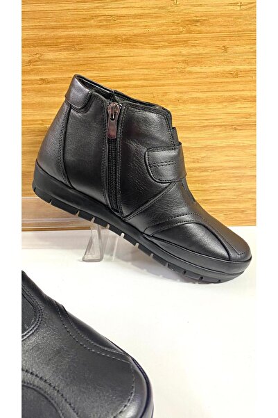 Scavia Keen RM 572 Fermuarlı Cırtlı Düz Taban Hakiki Deri Ortopedik Kısa Bot