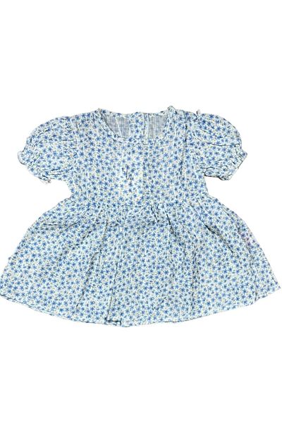 BY-GRİ FLOWER PATTERNED BABY GIRL DRESS