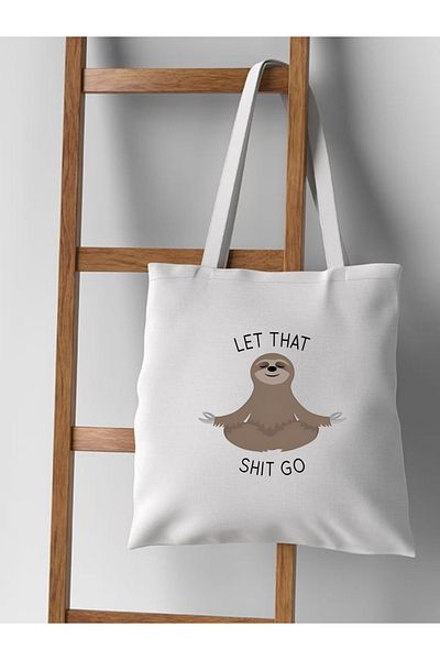 Cemira Yoga Design Raw υφασμάτινη τσάντα tote - Let That Shit Go Prázdná τσάντα