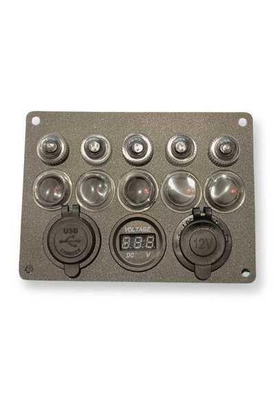 ErolMarin EROL MARİN 5'lı USB ŞARJ VOLTMETRE IŞIKLI 150MM X 104MM