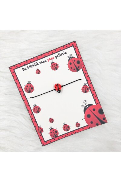 HOBİREYON Uğur Böcekli Boncuklu Şans Bilekliği