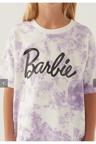 Barbie Girl's Licensed Barbie Lilac Batik Patterned 2 Thread 100% Cotton Bermuda Set
