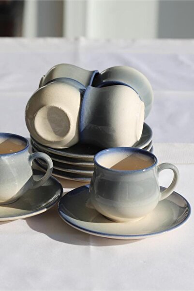 M'art Home Sipahi Gray 2-Person Coffee Cup Set 150 ml