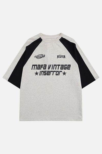 EFBUTİK Gray Unisex Reglan Mafa Vintafe Inserror T-Shirt
