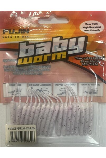 Fujin Baby Worm 5.2 cm Floating LRF Silikonu Pearl White Glow
