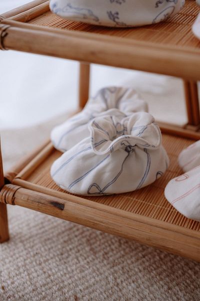 C&City Baby Booties Ribbon/Blue