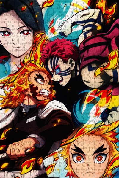 Jeronkarji Demon Slayer: Kimetsu no Yaiba (2019) Film Posterinin 500 Parça Pu...